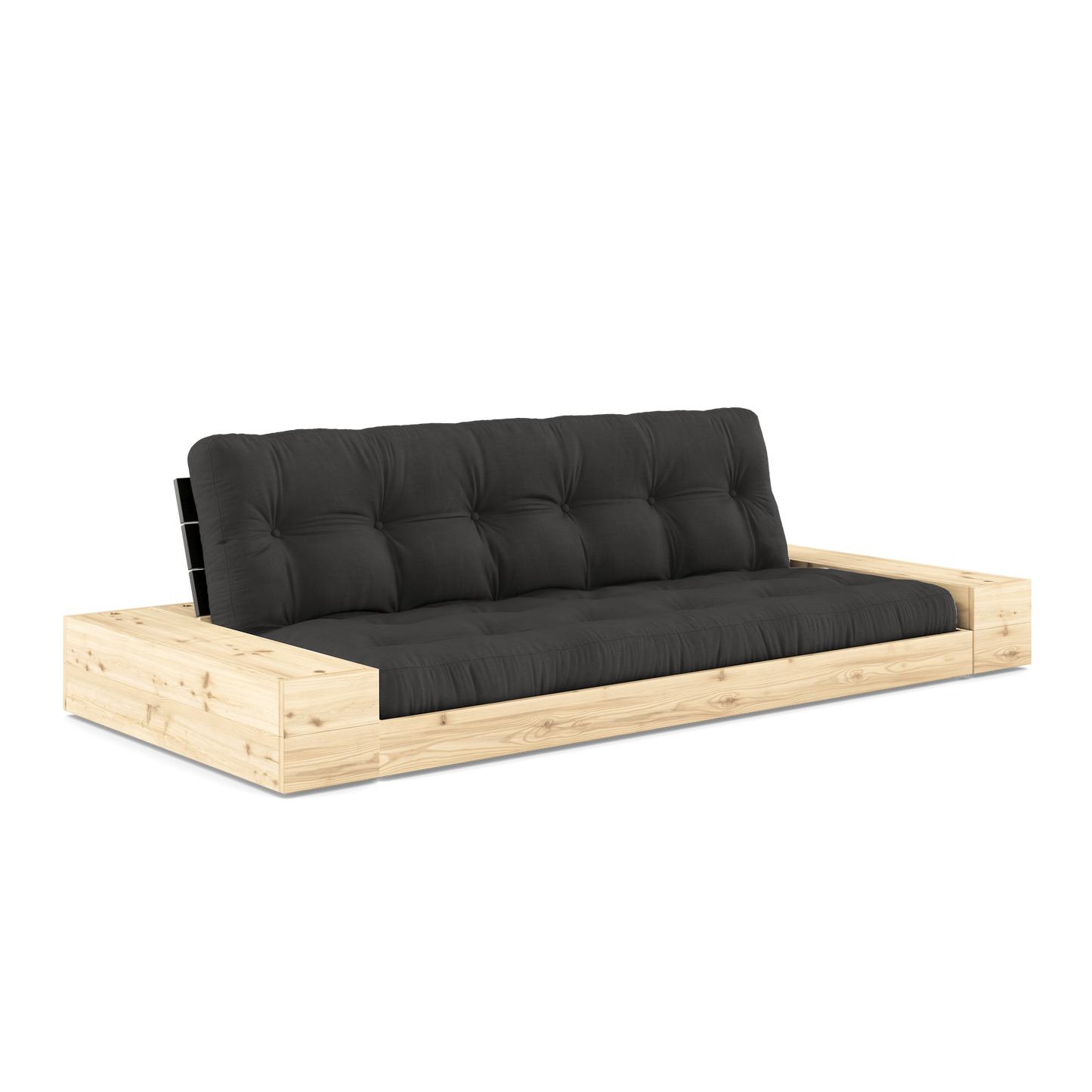 BASE Sofa bed 244 cm (with 2 sideboxes) in Black Night — Karup Design