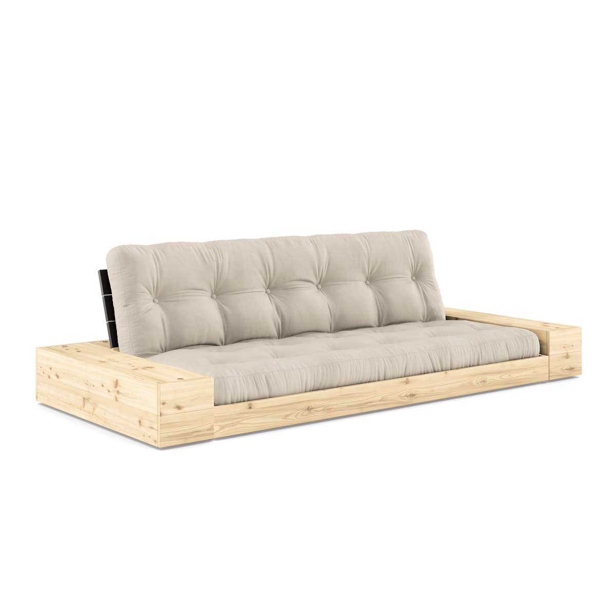 BASE Sofa bed 244 cm (with 2 sideboxes) in Black Night — Karup Design