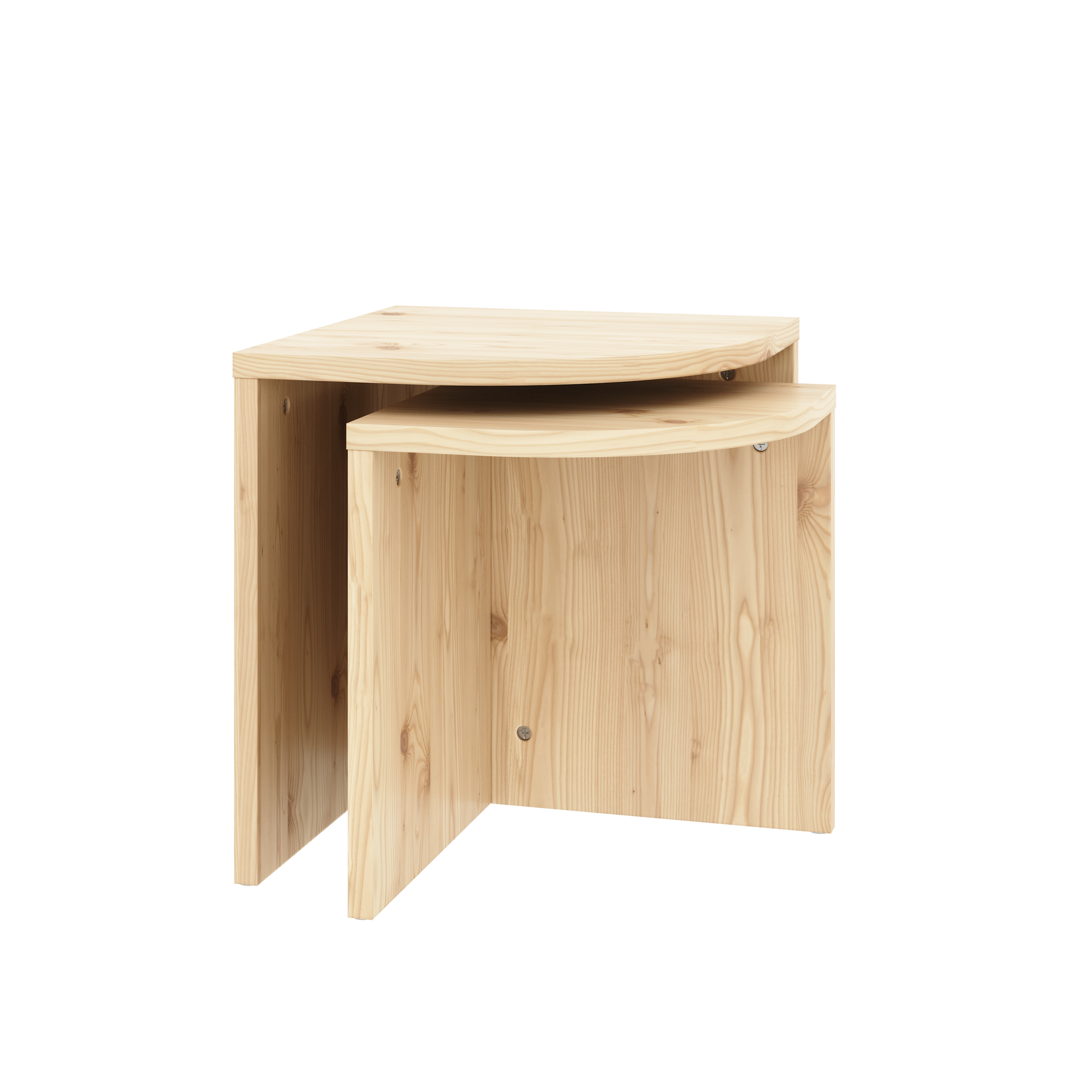 COMBINE Side tables set in Clear Lacquered Pine — Karup Design