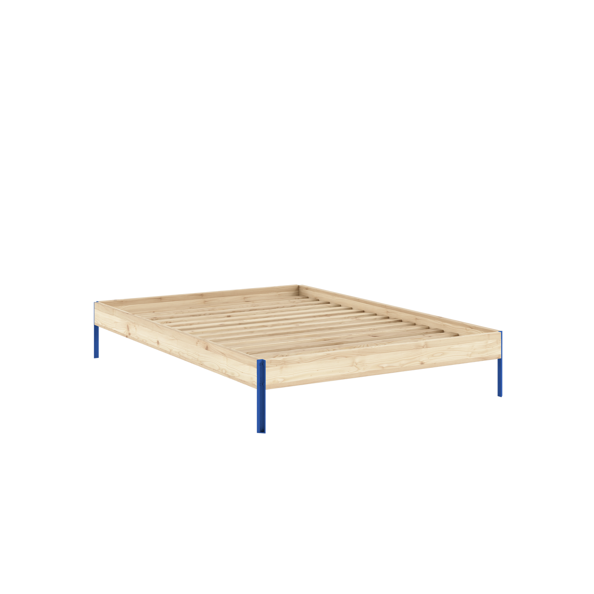 CORE Bed in Raw Pine / Vivid Blue — Karup Design