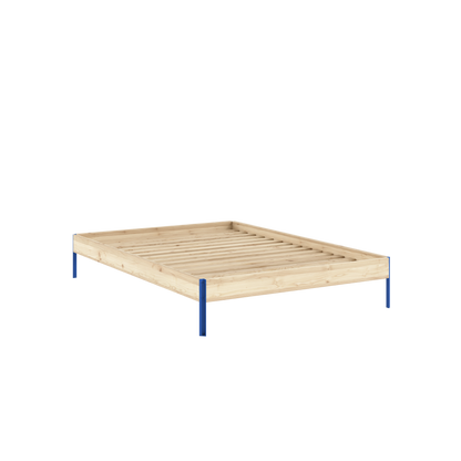CORE Bed in Raw Pine / Vivid Blue — Karup Design