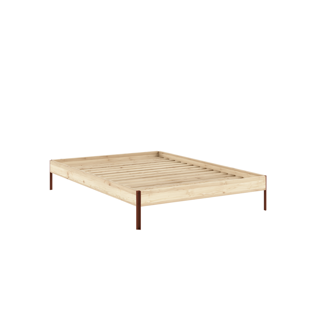 CORE Bed in Raw Pine / Terra Red — Karup Design