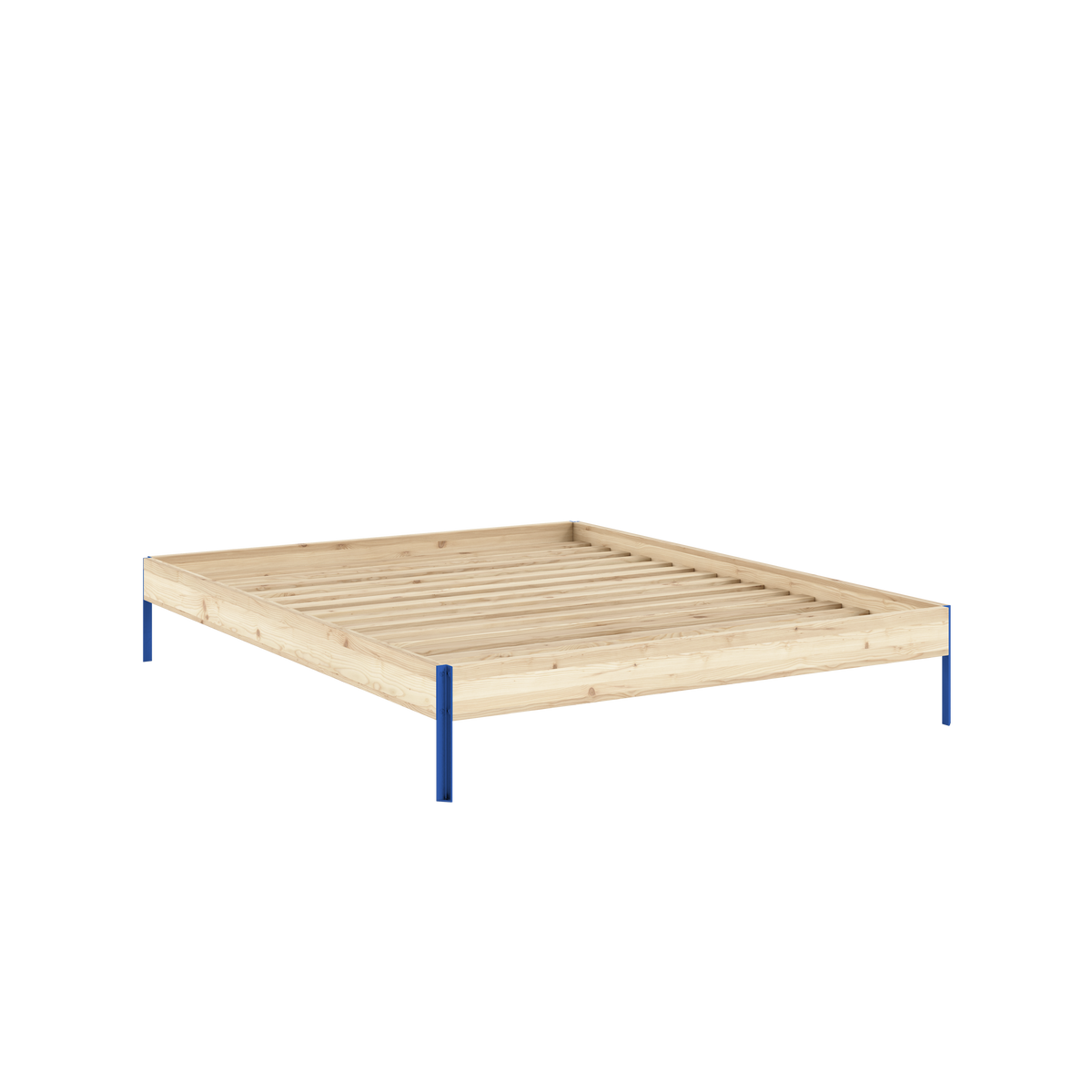 CORE Bed in Raw Pine / Vivid Blue — Karup Design