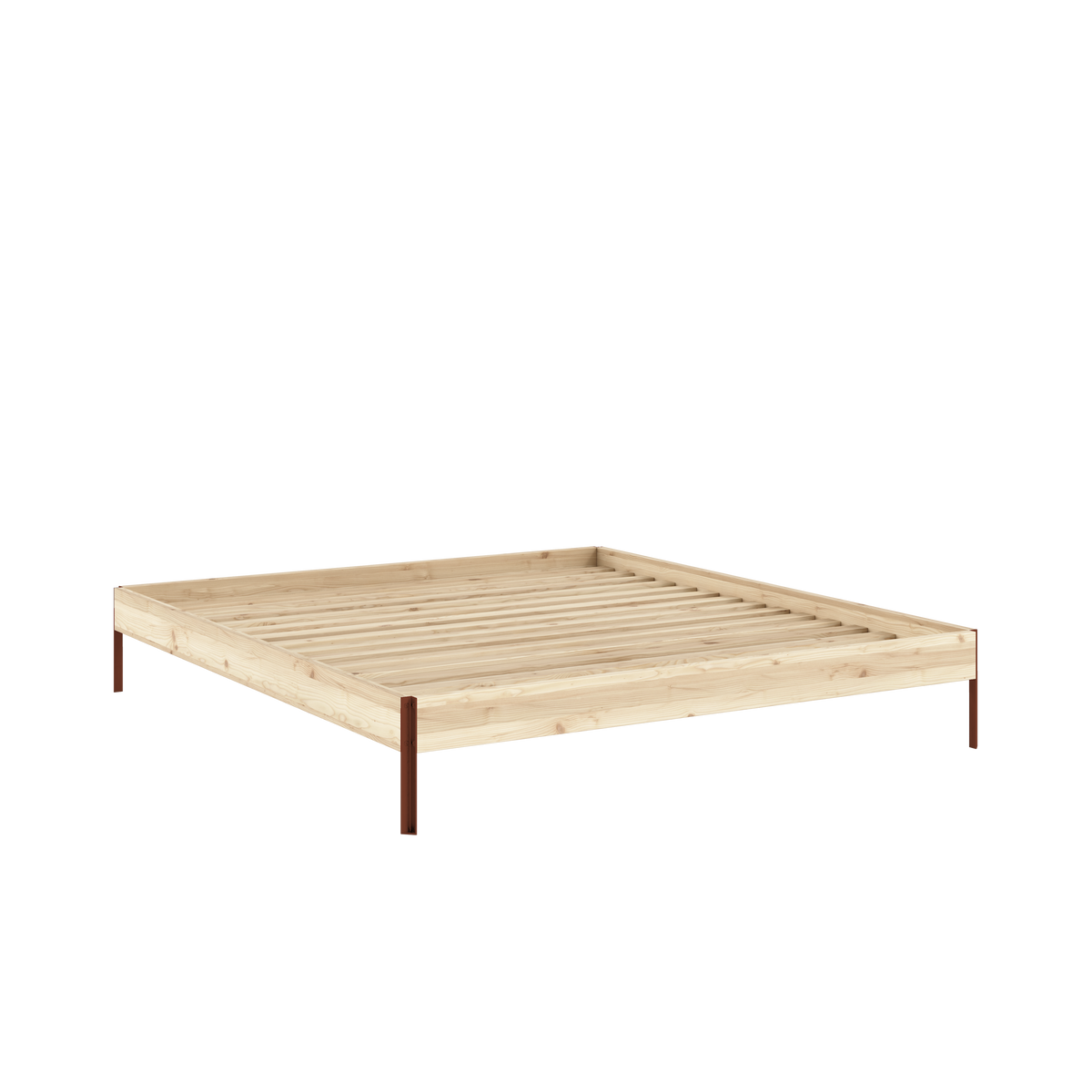 CORE Bed in Raw Pine / Terra Red — Karup Design