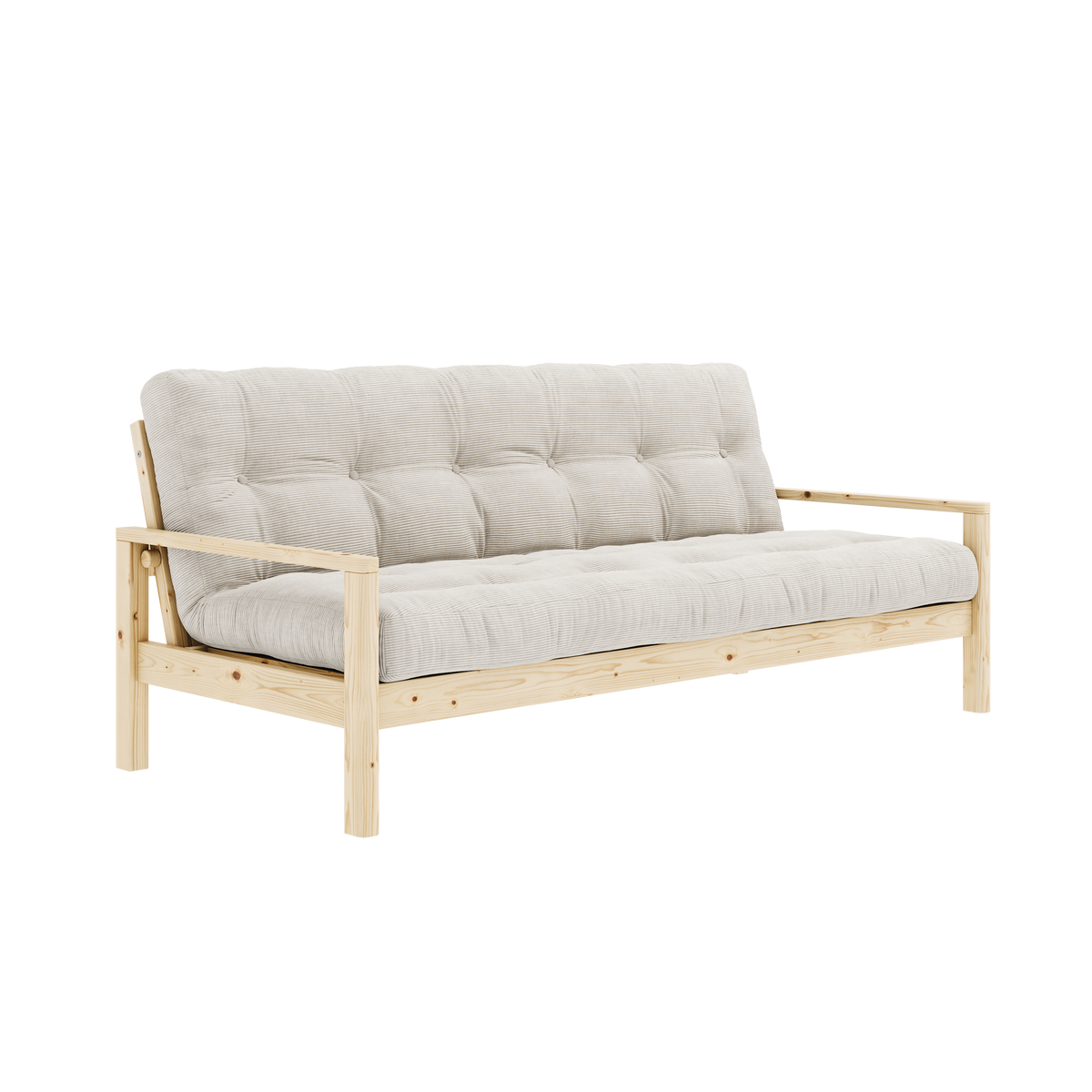 KNOB Sofa bed in Clear Lacquered Pine — Karup Design