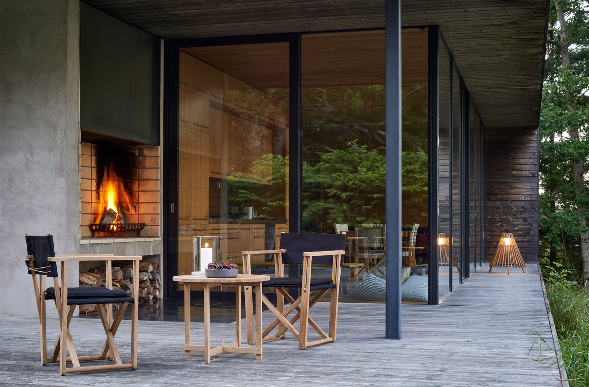 Kryss dining chairs on a covered terrace