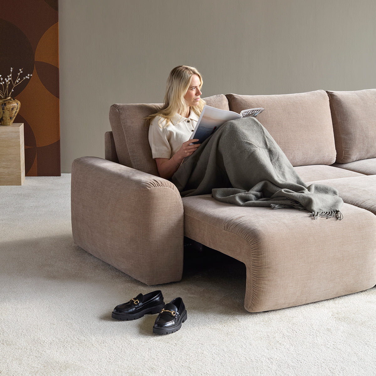 NORUM Sofa Bed with Chaise Chunky Arms by Innovation Living, interior