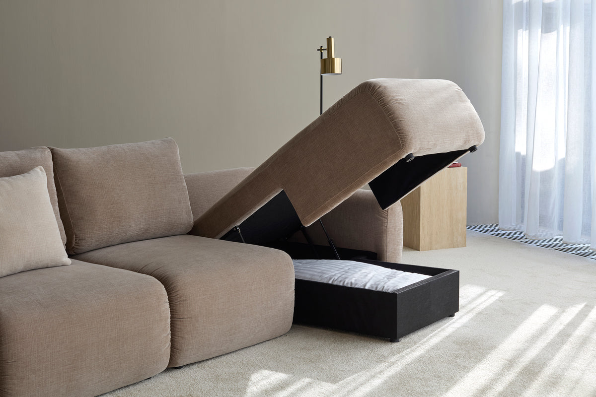 NORUM Sofa Bed with Chaise Curve Arms by Innovation Living, interior