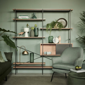 Nott Shelves Wood and Black Metal