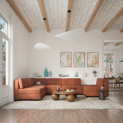 Modular Sofa GRACIA - Large Pouf Module - Terracotta