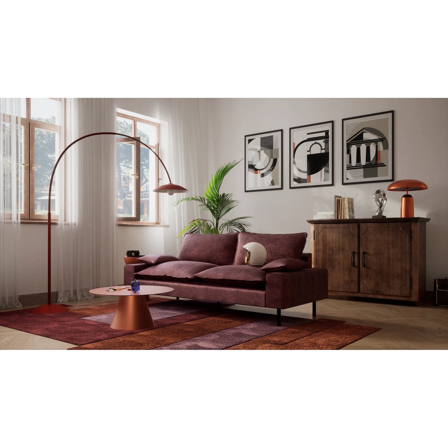 2-Seater Sofa AVENTINE - Burgundy