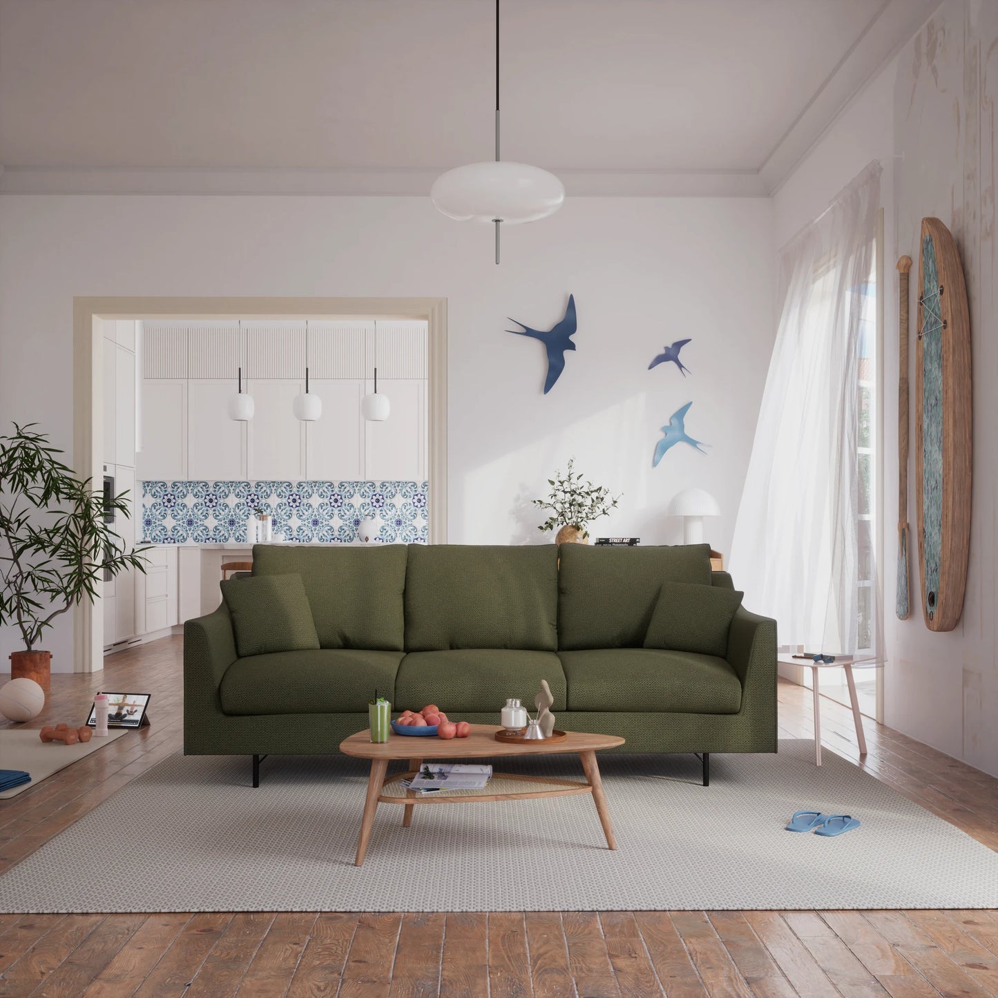 3-Seater Sofa ALFAMA - Green