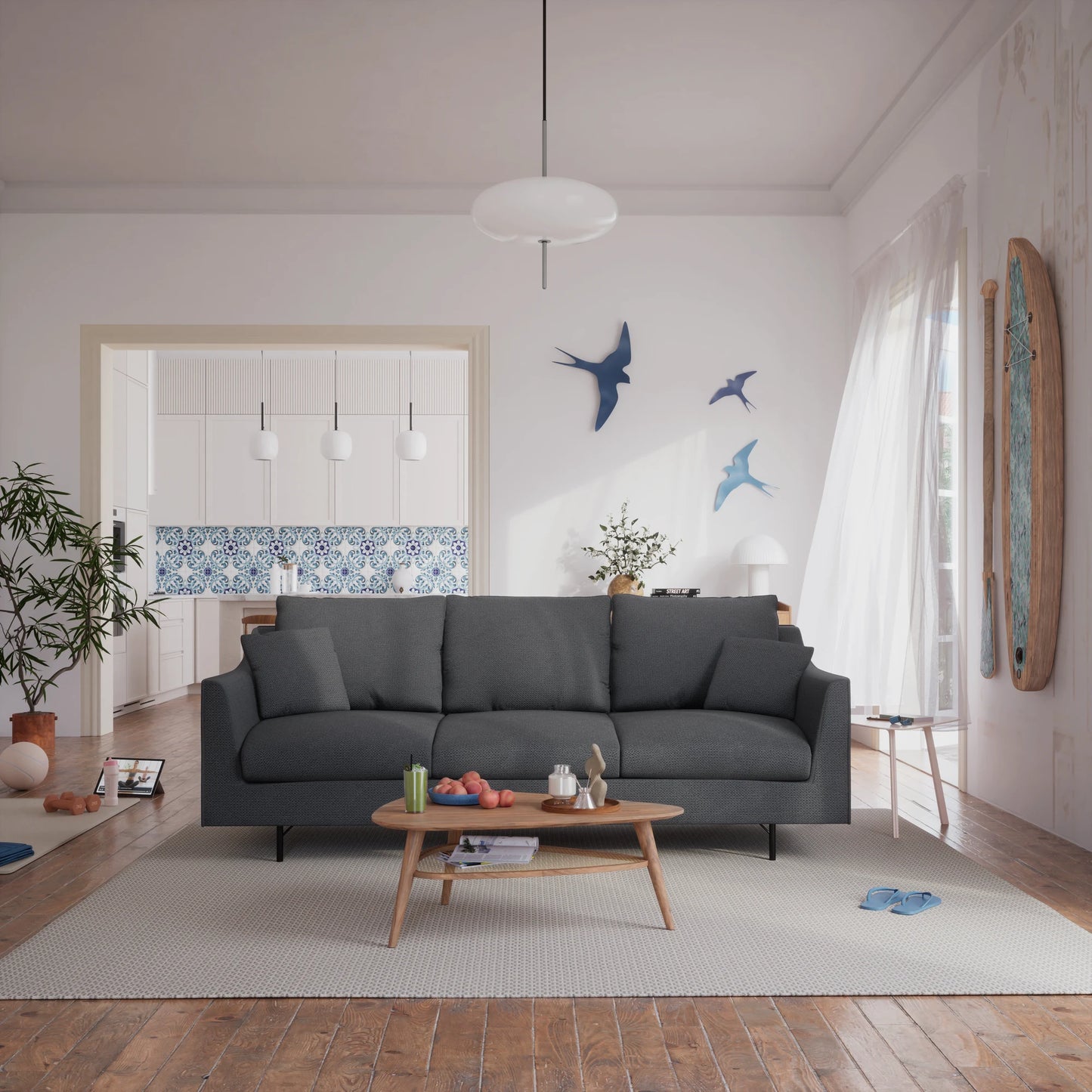 3-Seater Sofa ALFAMA - Dark Grey