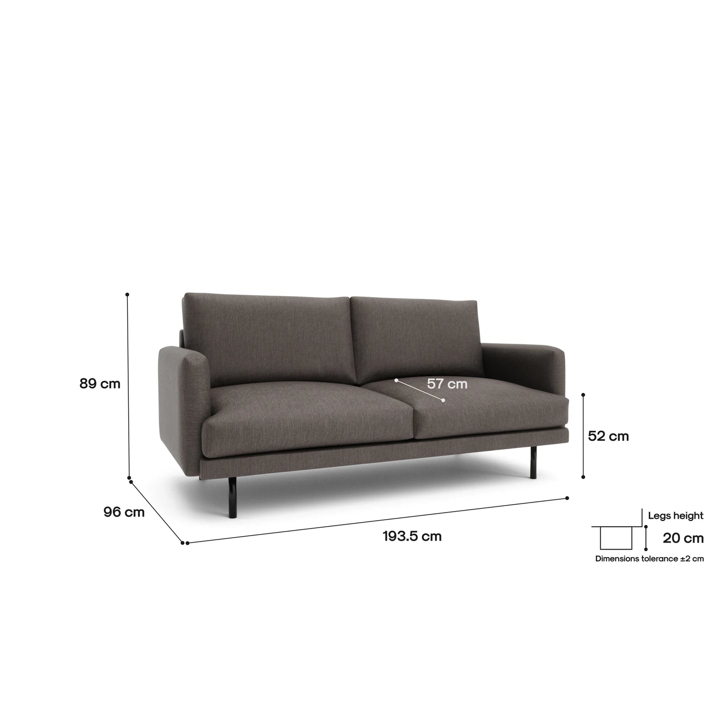 3-Seater Sofa BRERA - Taupe