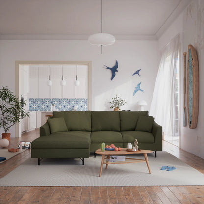 4-Seater Left Corner Sofa ALFAMA - Green
