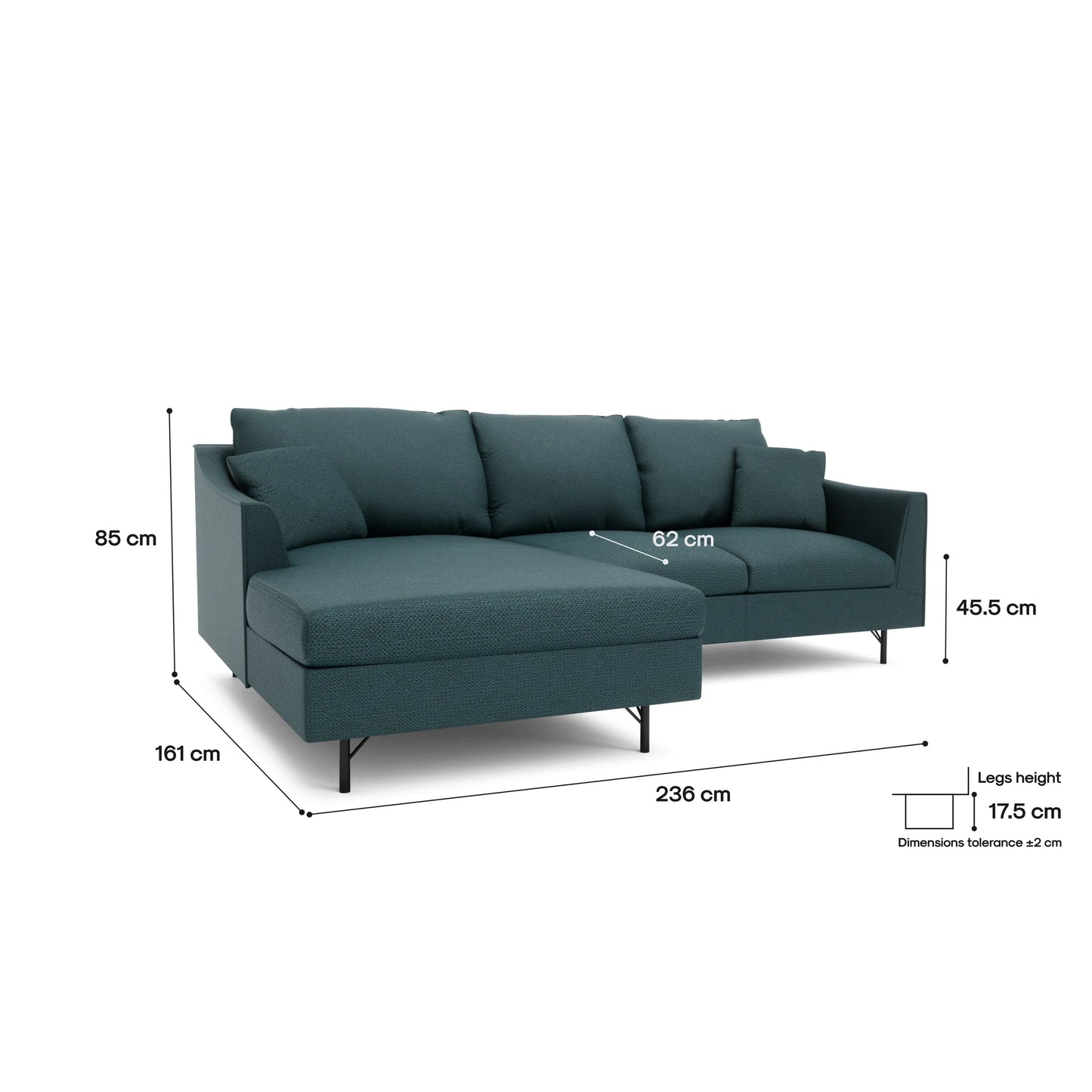 4-Seater Left Corner Sofa ALFAMA - Deep Blue