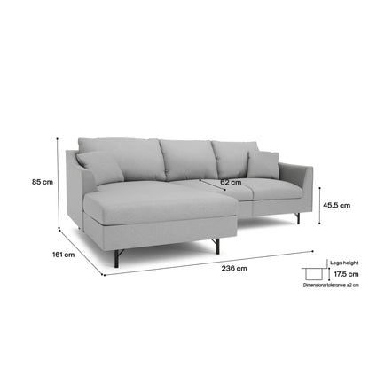 4-Seater Left Corner Sofa ALFAMA - Grey