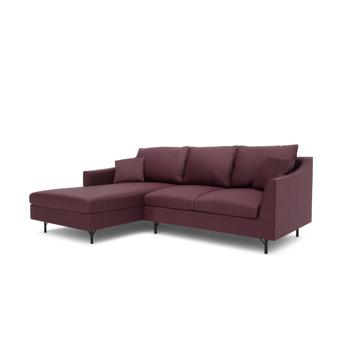 4-Seater Left Corner Sofa ALFAMA - Burgundy