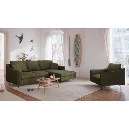 4-Seater Right Corner Sofa ALFAMA - Green