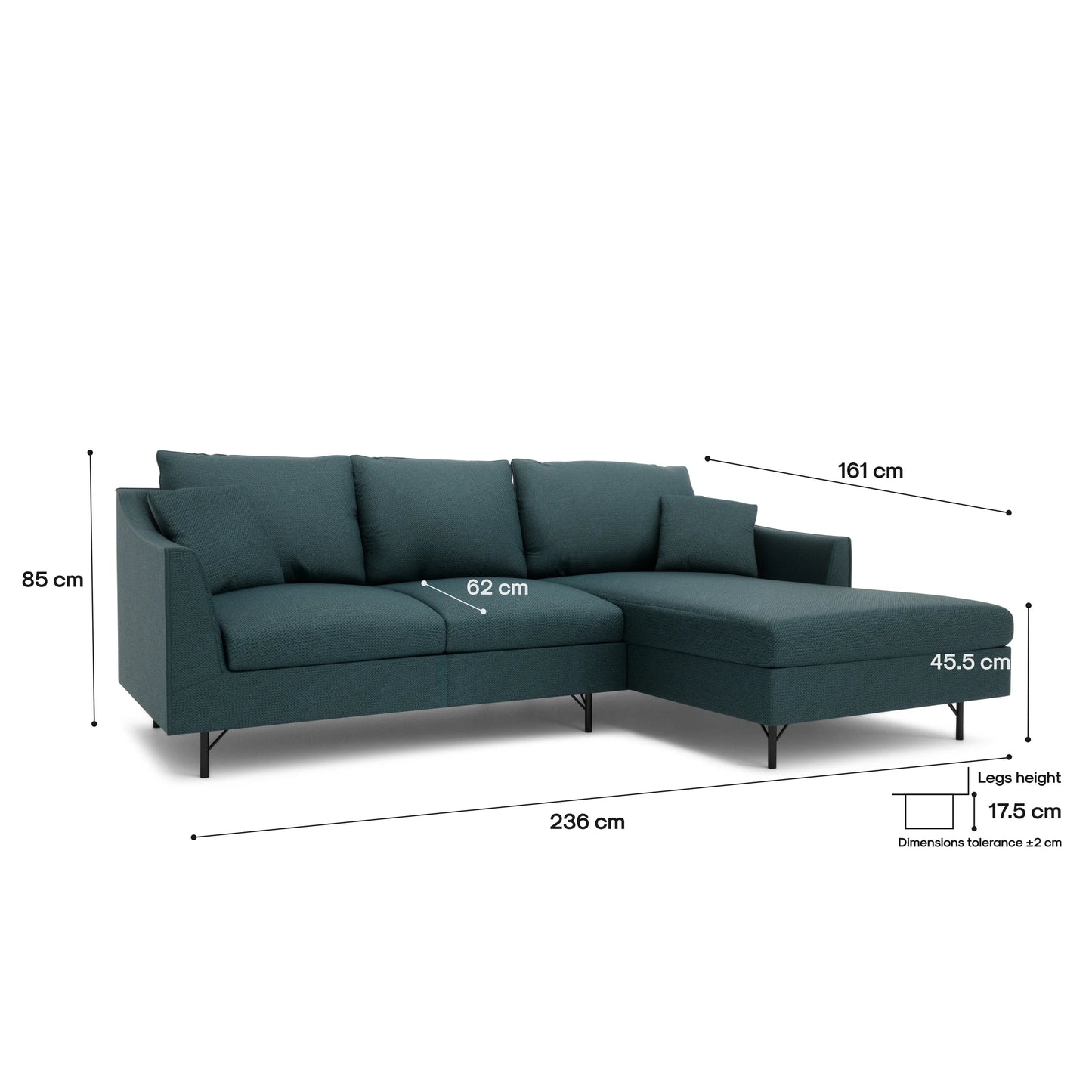 4-Seater Right Corner Sofa ALFAMA - Deep Blue