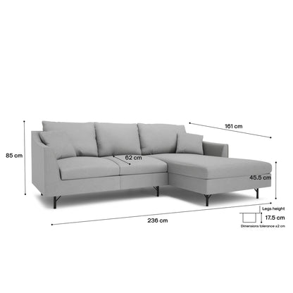 4-Seater Right Corner Sofa ALFAMA - Grey