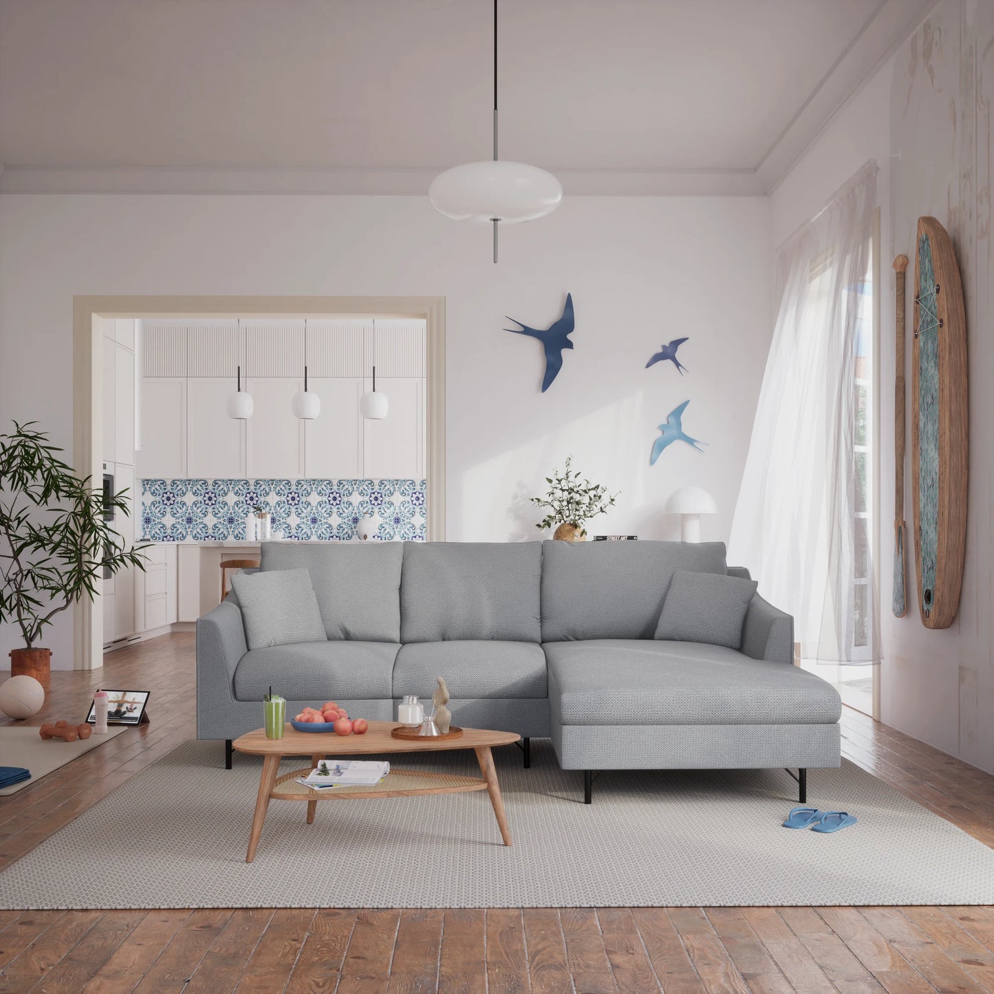 4-Seater Right Corner Sofa ALFAMA - Grey