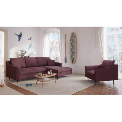 4-Seater Right Corner Sofa ALFAMA - Burgundy