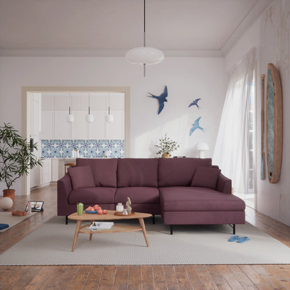 4-Seater Right Corner Sofa ALFAMA - Burgundy