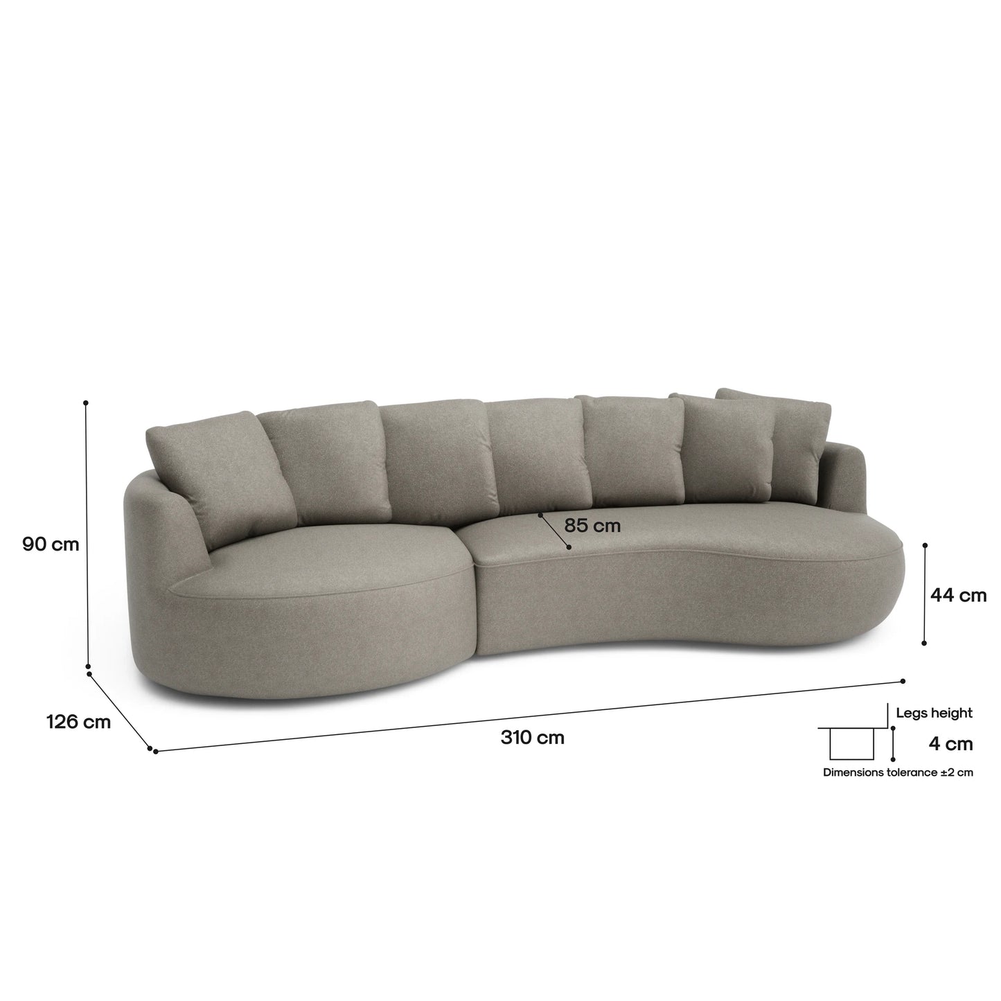 4-Seater Left Corner Sofa BELLEVILLE - Taupe