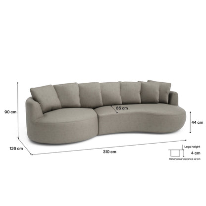 4-Seater Left Corner Sofa BELLEVILLE - Taupe