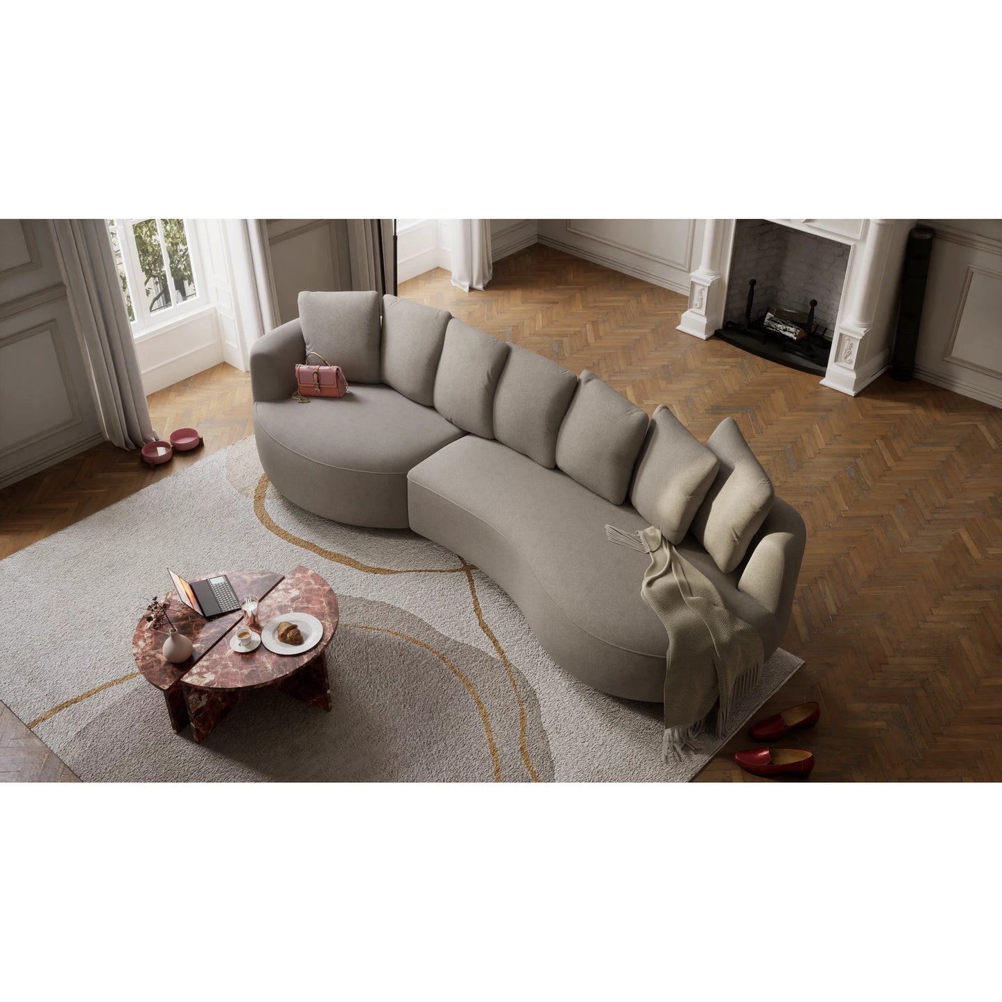 4-Seater Left Corner Sofa BELLEVILLE - Taupe