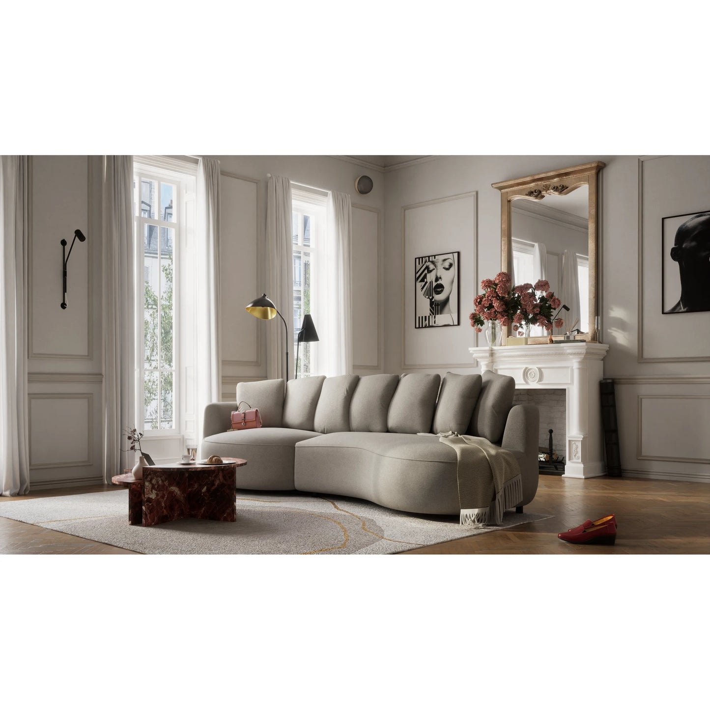 4-Seater Left Corner Sofa BELLEVILLE - Taupe