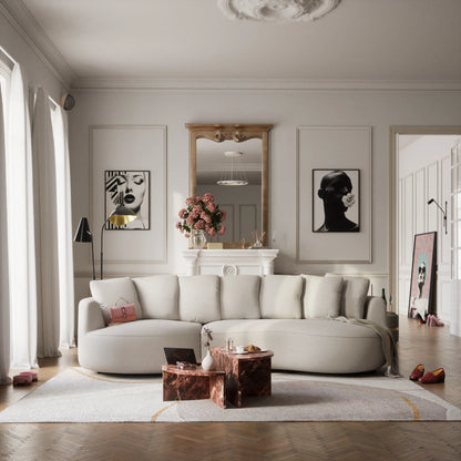 4-Seater Left Corner Sofa BELLEVILLE - Cream