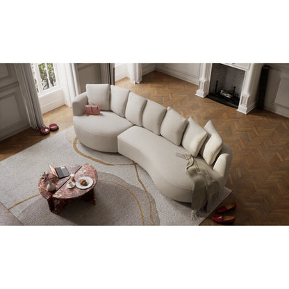 4-Seater Left Corner Sofa BELLEVILLE - Cream