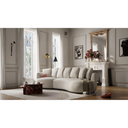 4-Seater Left Corner Sofa BELLEVILLE - Cream