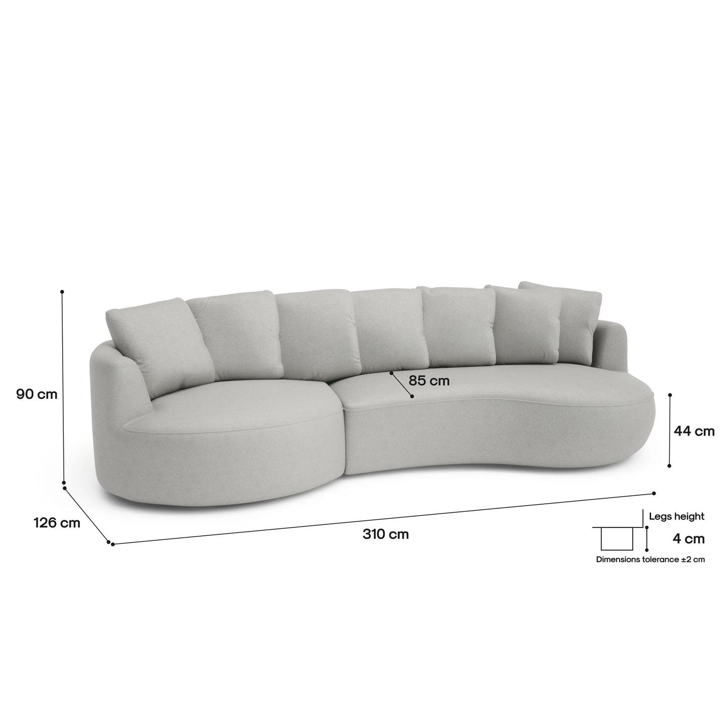 4-Seater Left Corner Sofa BELLEVILLE