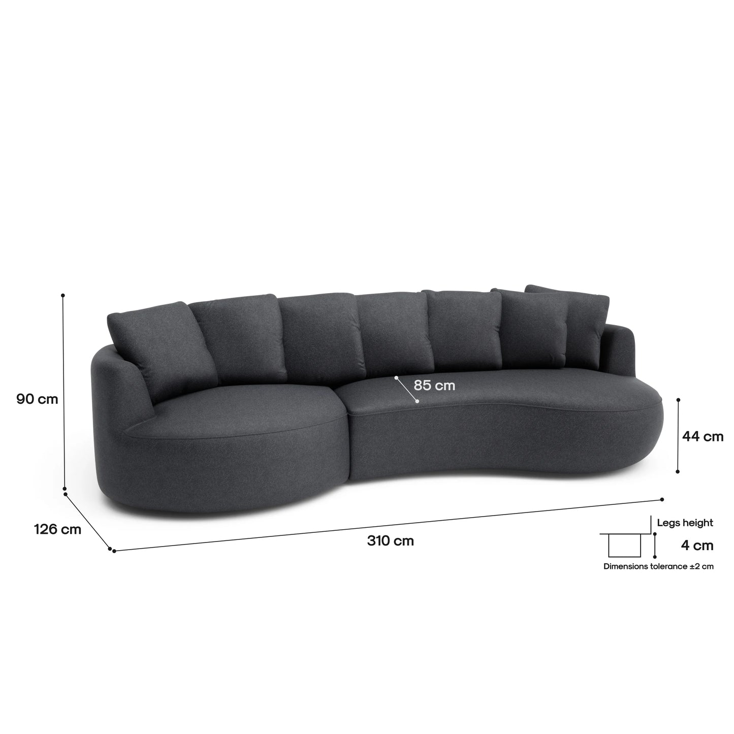 4-Seater Left Corner Sofa BELLEVILLE
