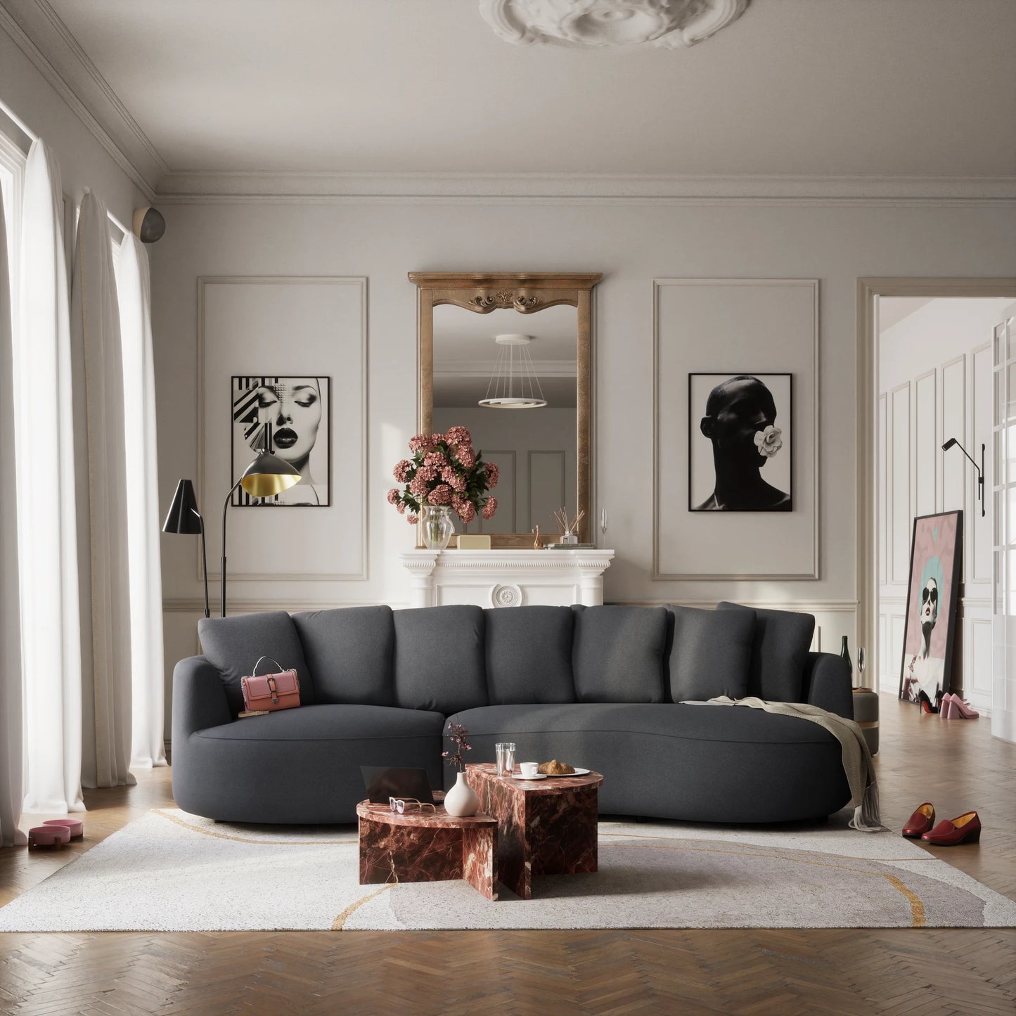 4-Seater Left Corner Sofa BELLEVILLE