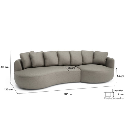 4-Seater Right Corner Sofa BELLEVILLE - Taupe