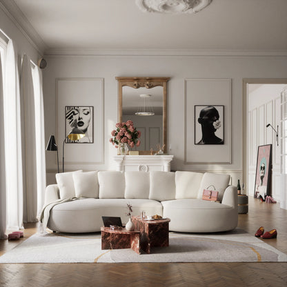 4-Seater Right Corner Sofa BELLEVILLE - Cream