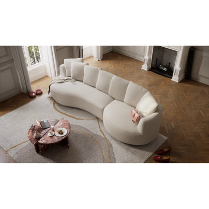 4-Seater Right Corner Sofa BELLEVILLE - Cream