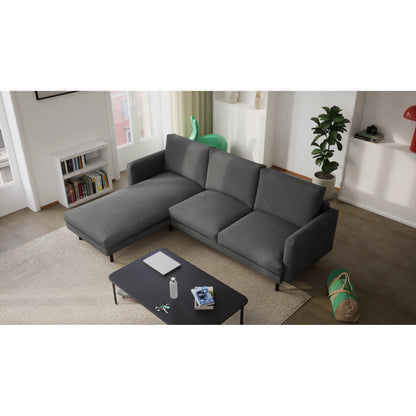 4-Seater Left Corner Sofa BRERA - Dark Grey