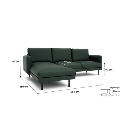 4-Seater Left Corner Sofa BRERA - Green