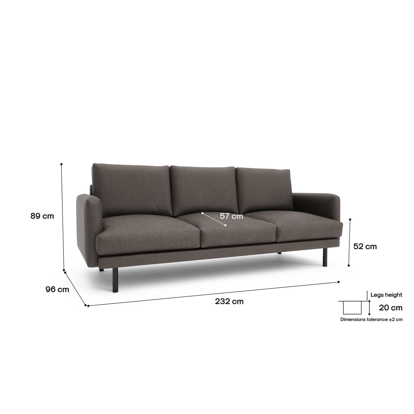 4-Seater Sofa BRERA - Taupe