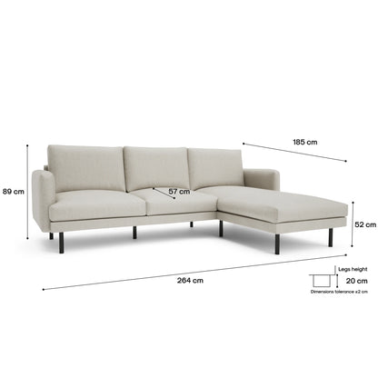 4-Seater Right Corner Sofa BRERA - Beige