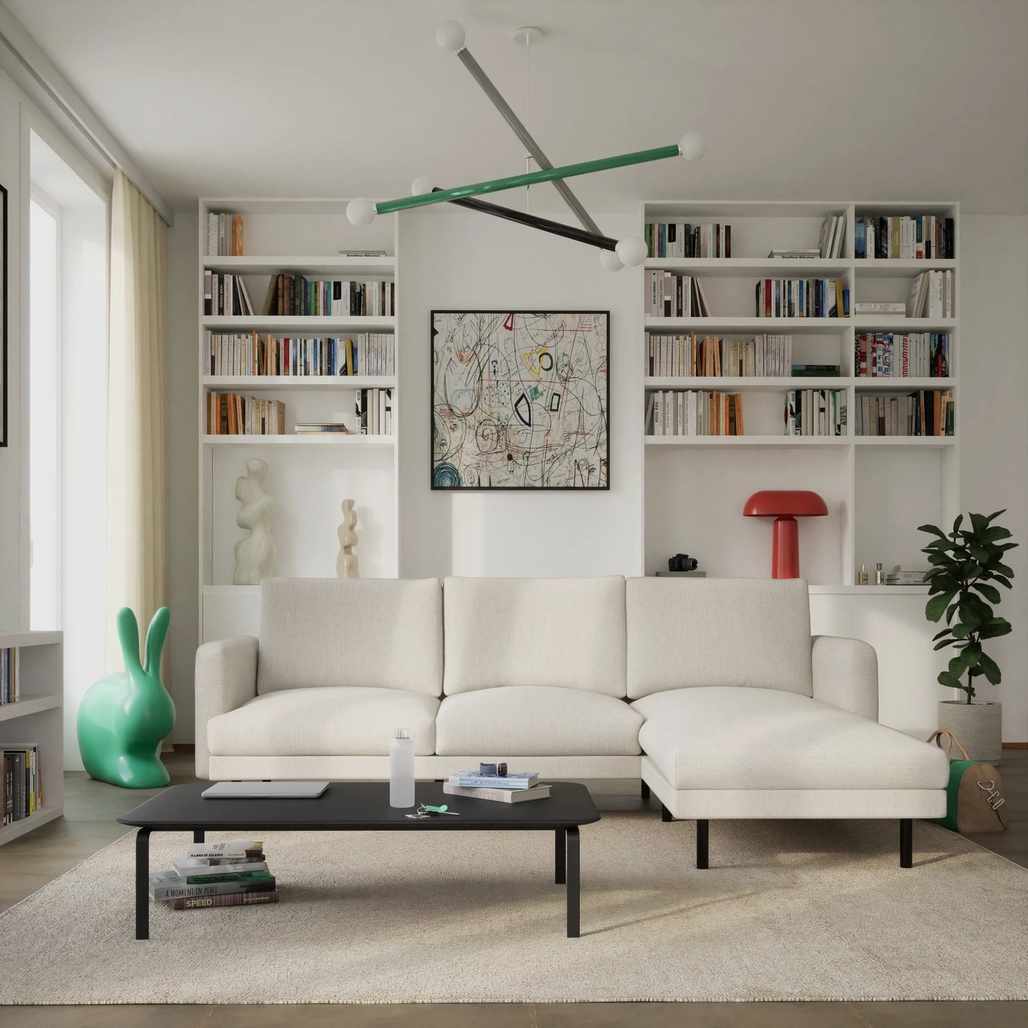 4-Seater Right Corner Sofa BRERA - Beige