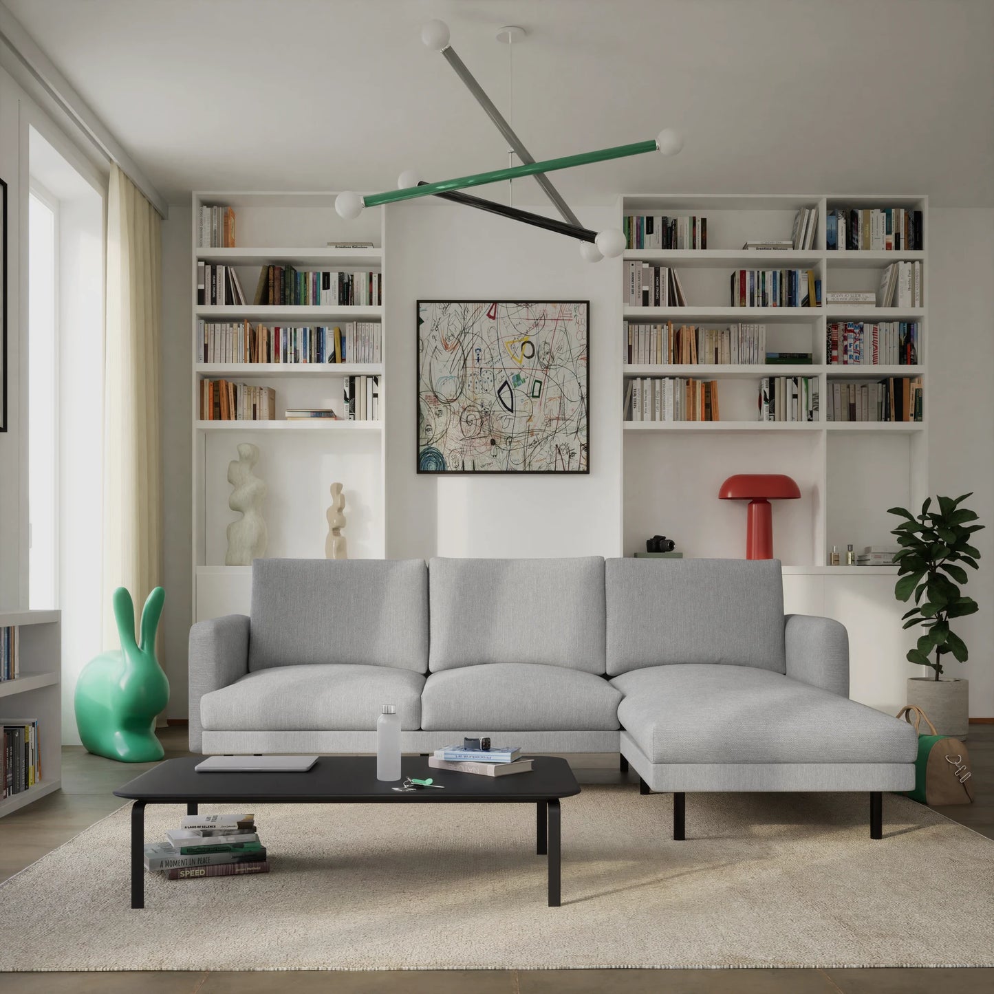 4-Seater Right Corner Sofa BRERA - Grey
