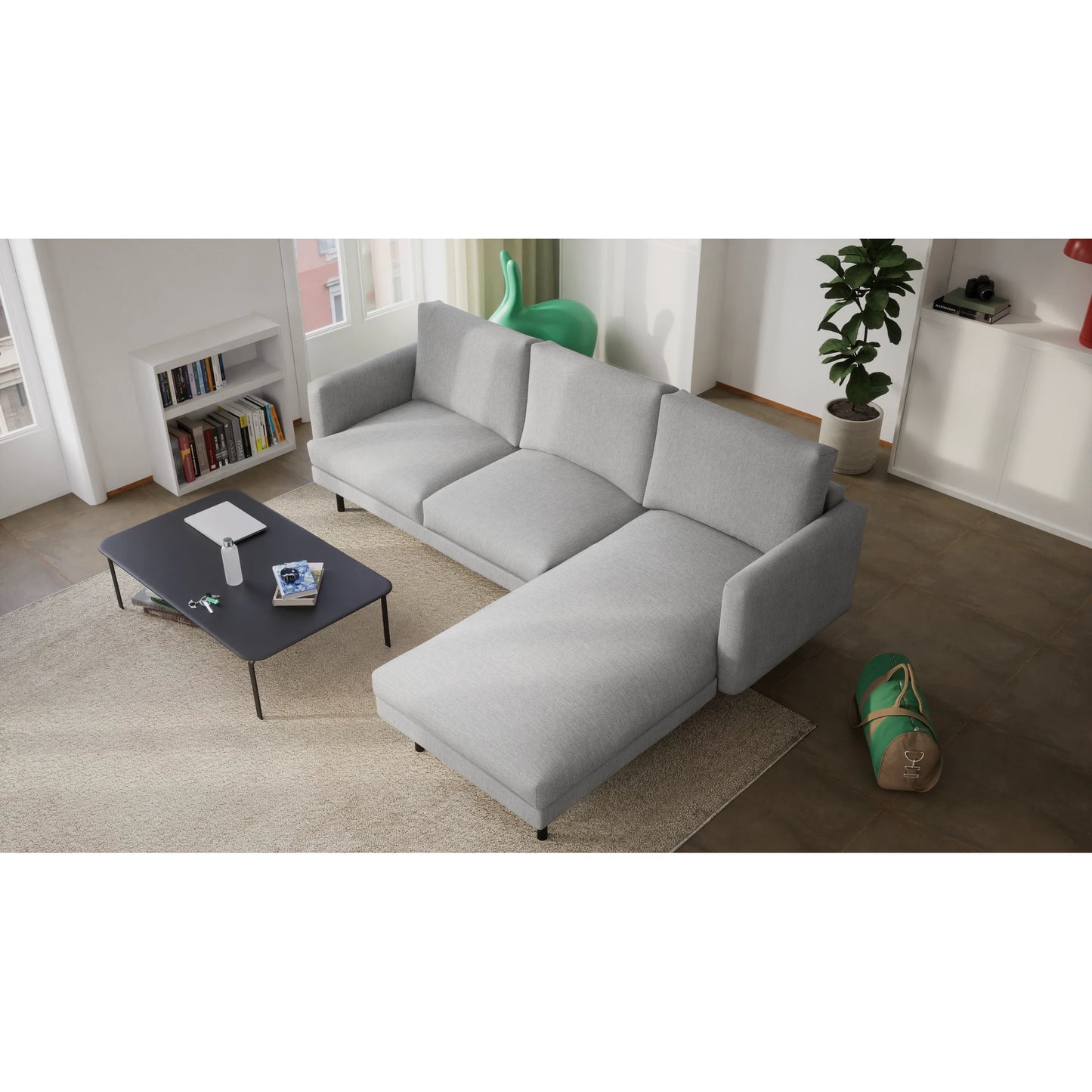 4-Seater Right Corner Sofa BRERA - Grey