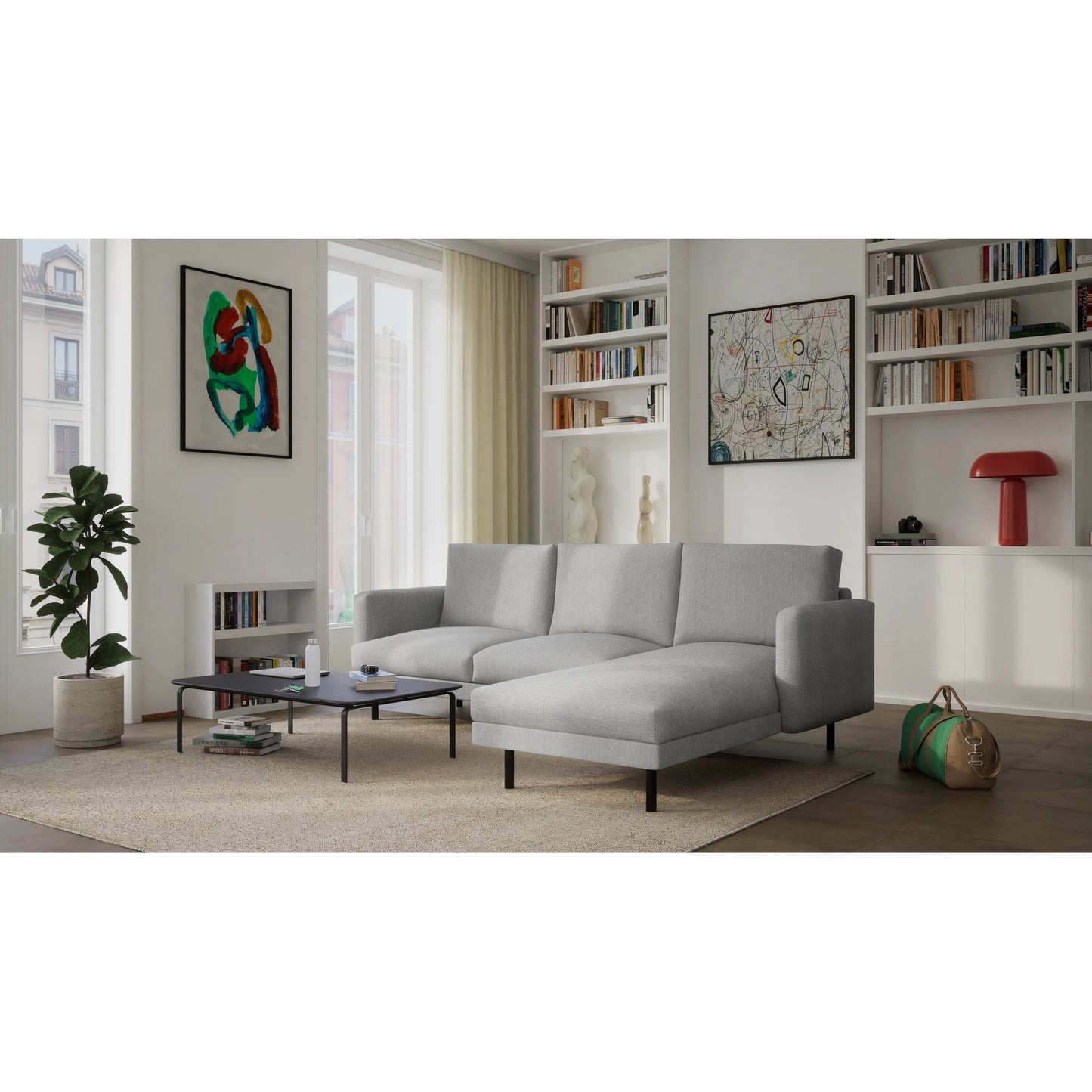 4-Seater Right Corner Sofa BRERA - Grey
