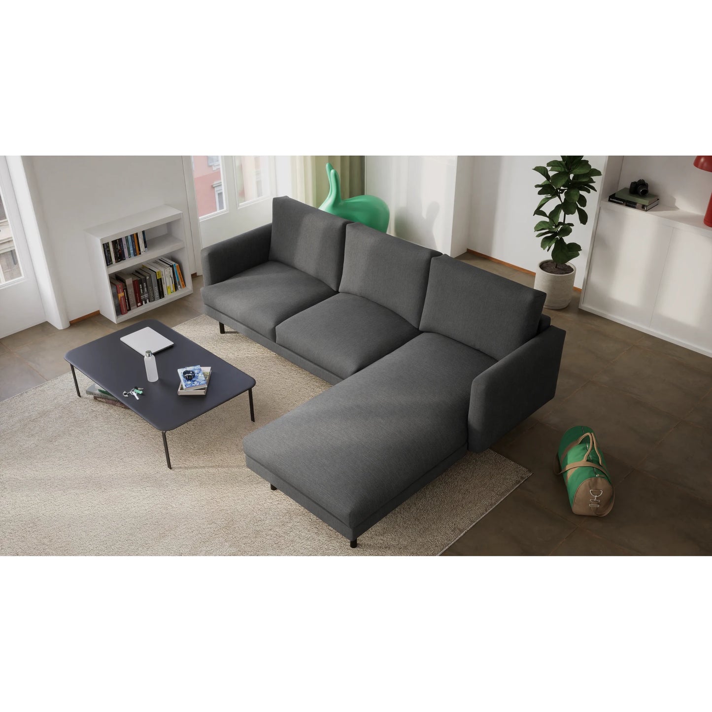 4-Seater Right Corner Sofa BRERA - Dark Grey
